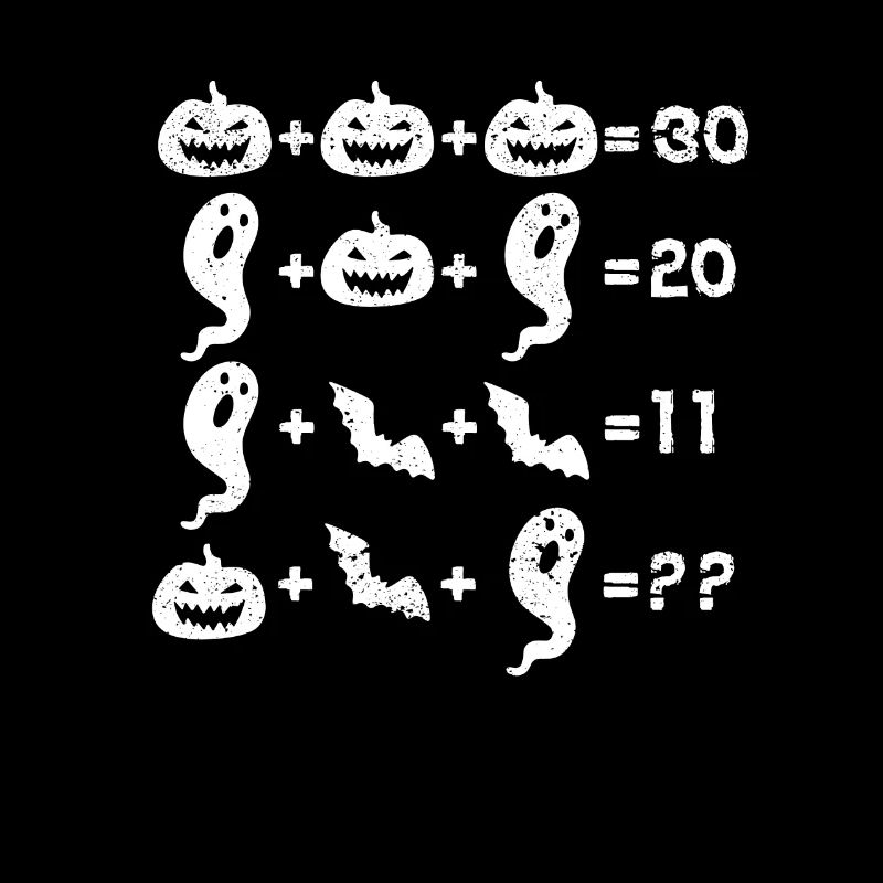 Équation mathématique Citrouille Ghost Witch Bat