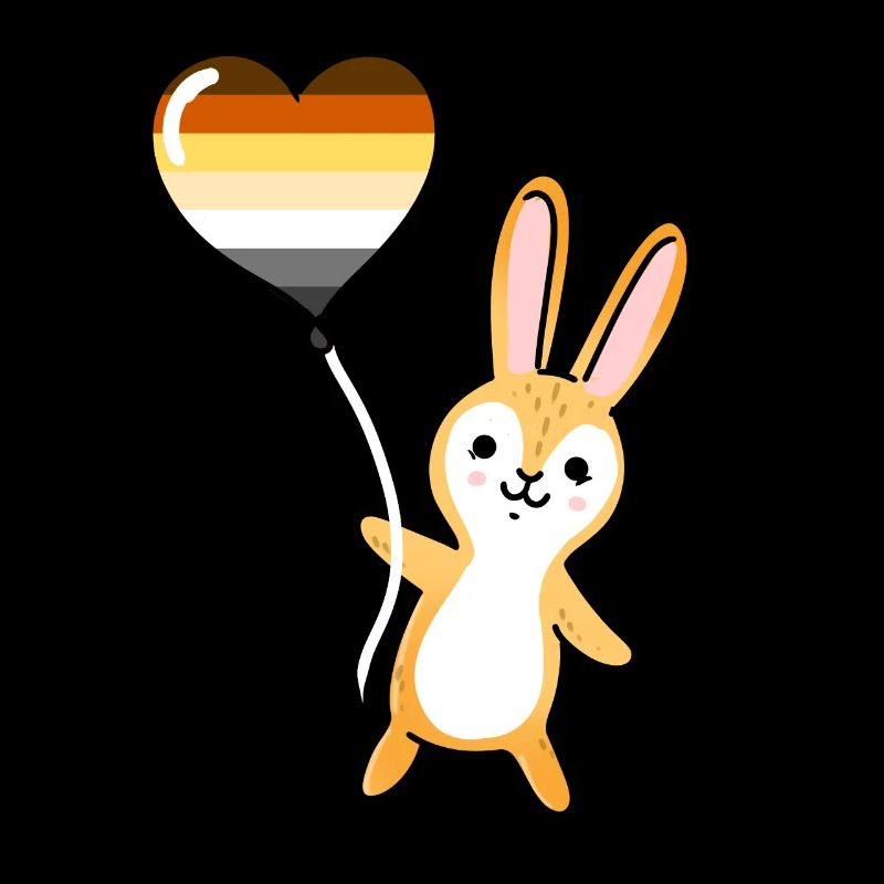 Rabbit Heart Balloon Gay Bear Pride