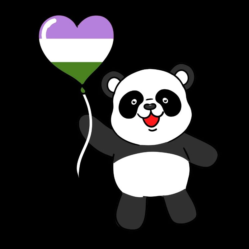 Panda Genderqueer Pride Herzballon