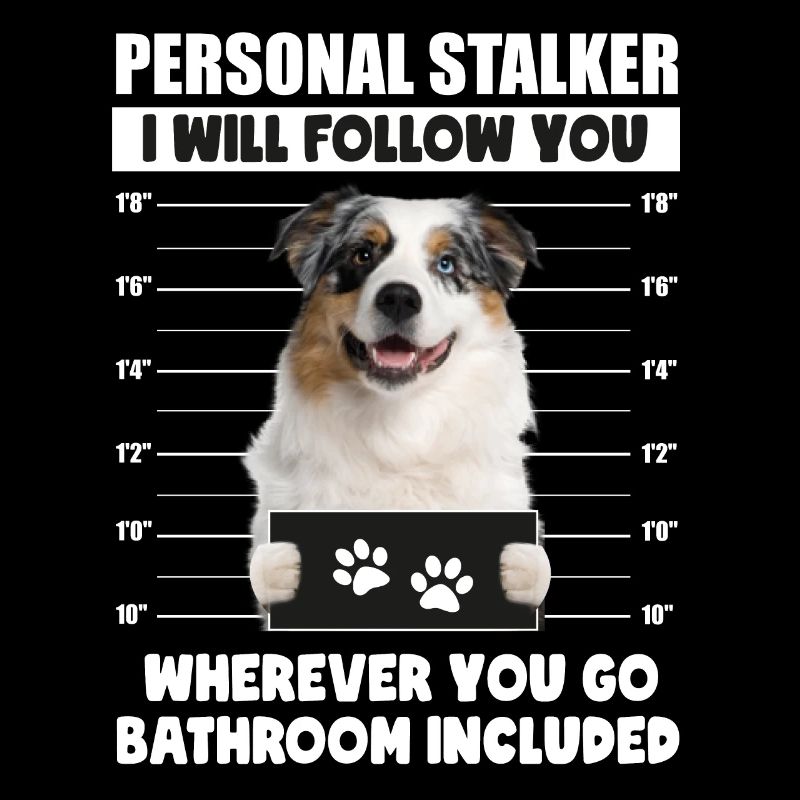 Personal Stalker Dog, Australian Shepherd, gift