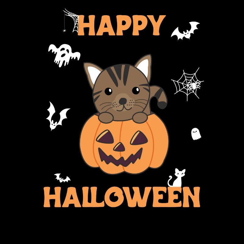 Chat en citrouille chats mignons Joyeux Halloween