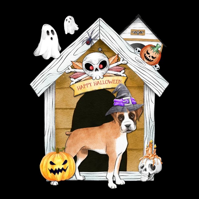Halloween Boxer Chien Sorcière