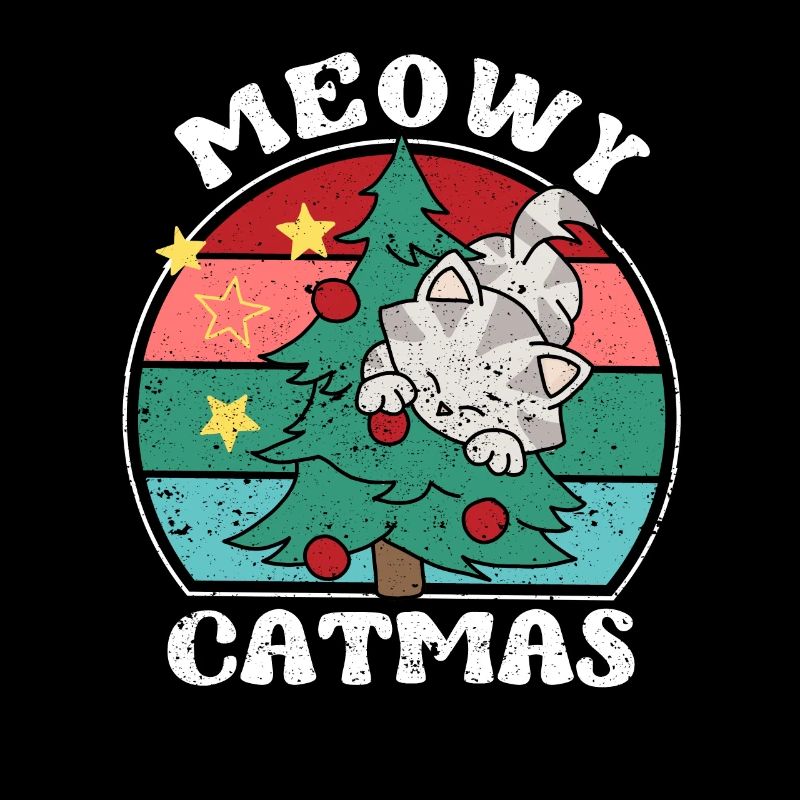 Drôle de chat Miaou Pyjama de Noël Chats Noël