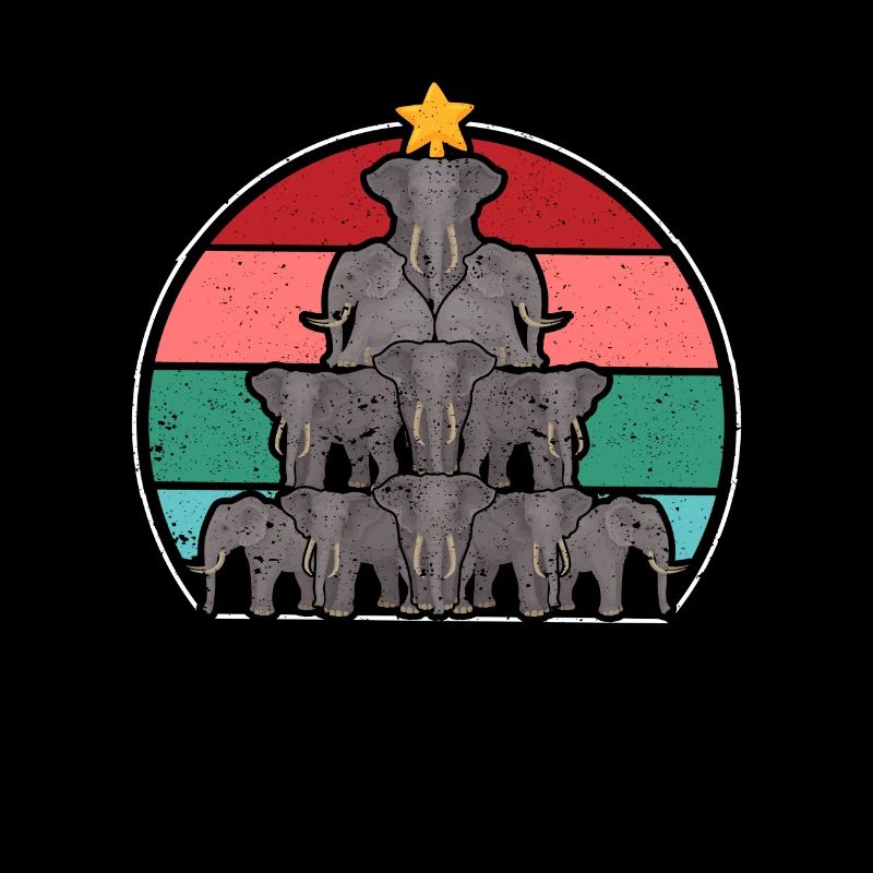 Elephant Christmas Tree Safari Animal Lovers