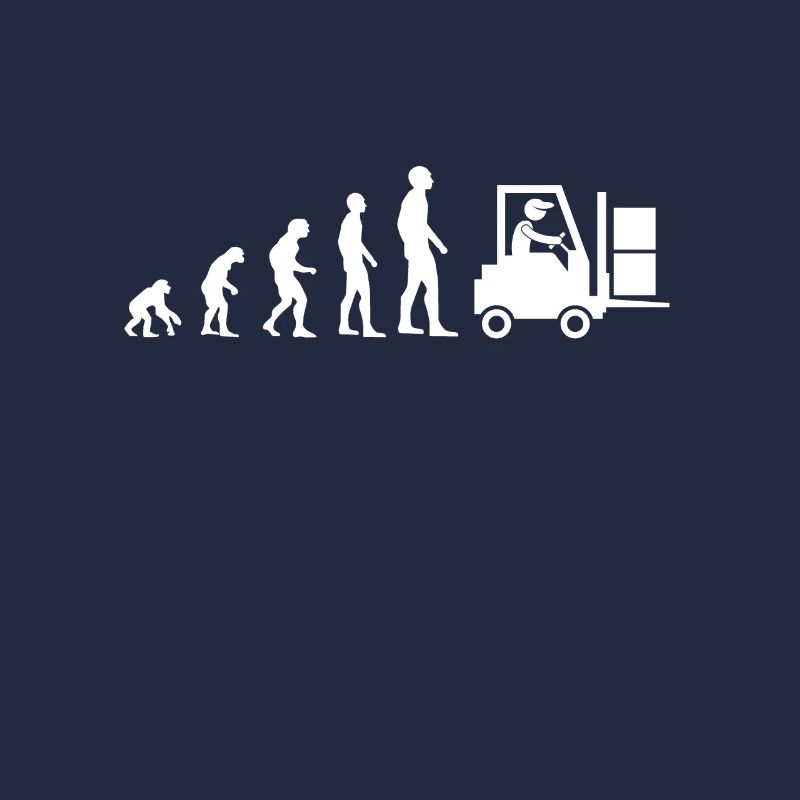 Evolution Gabelstapler Mann Humor Gabelstapler