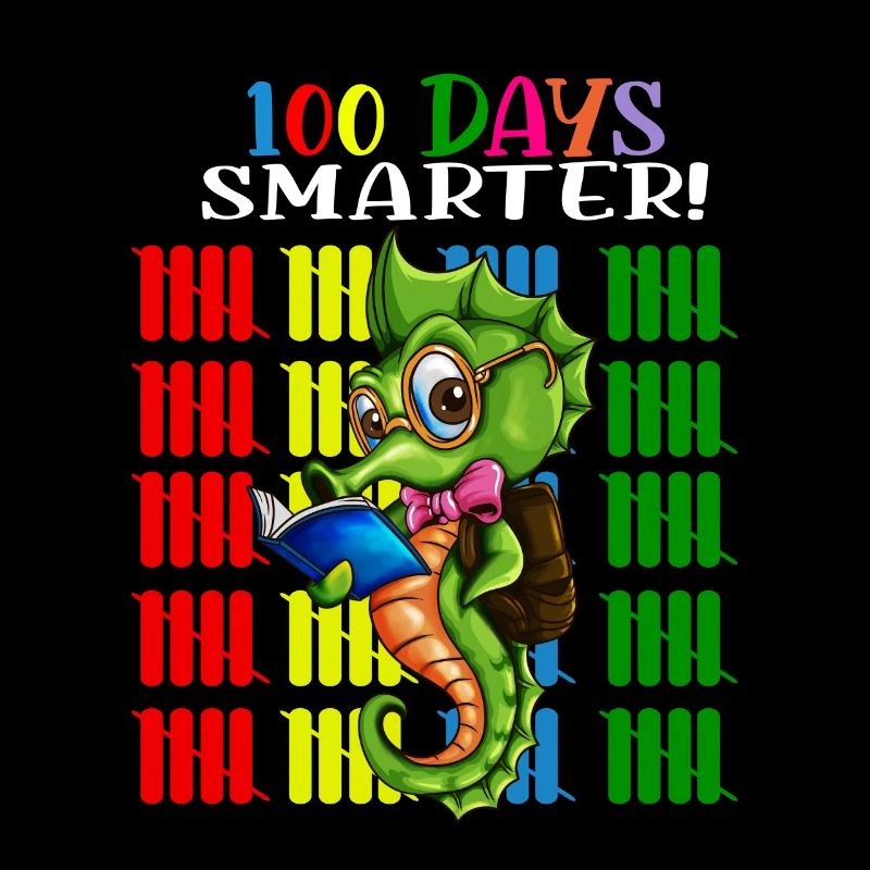 100 Days Smarter Schule Kids Seepferdchen Design