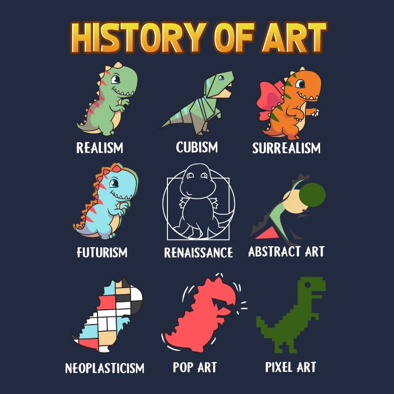 Kunstgeschichte mit Dinosauriern Englisch