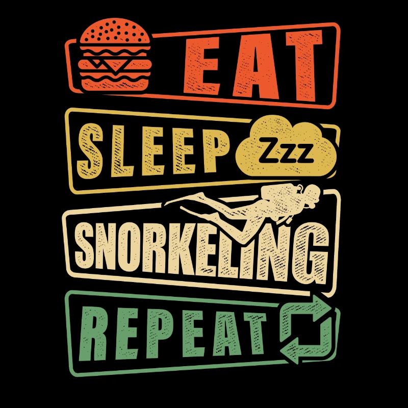 Eat Sleep Snorkel Repeat Scuba Diver Diving Snorke