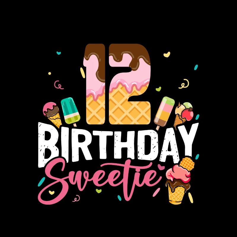 12 ans Joyeux anniversaire Amateurs de crème glacée