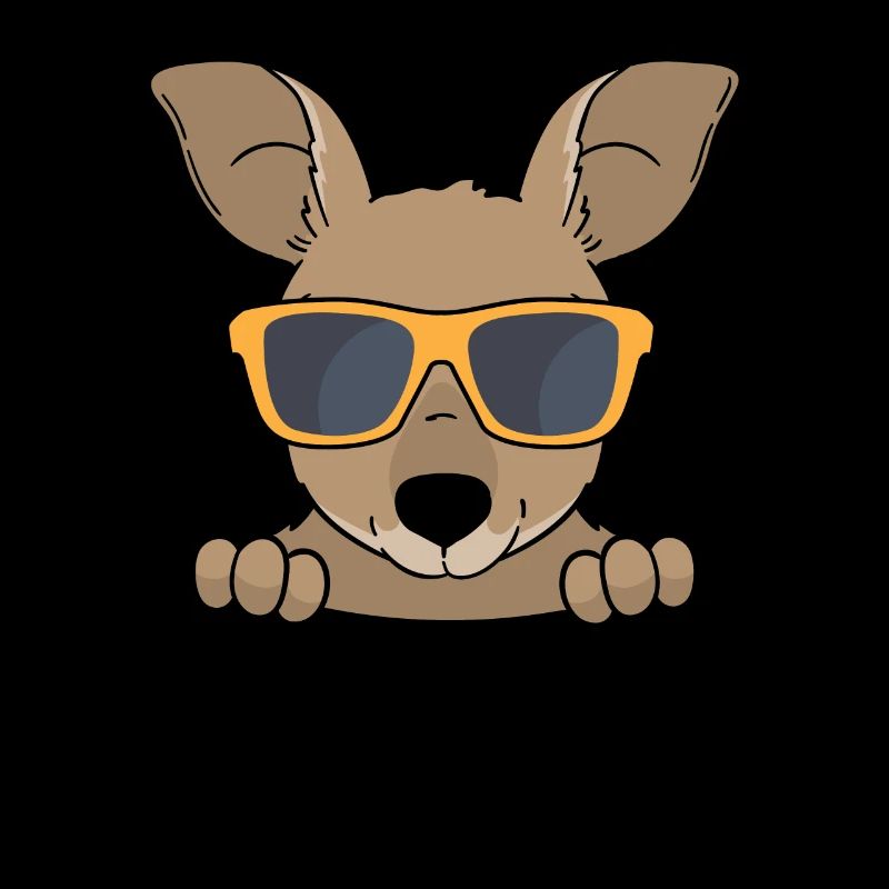 Kangourou doux avec lunettes de soleil