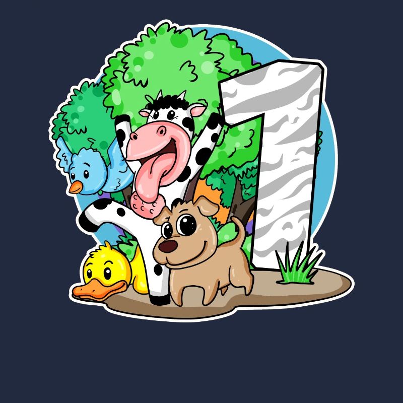 1st birthday Cute animals 1 year old