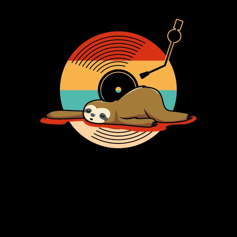 Music Vinyl LP Collection Cute Sleeping Sloth