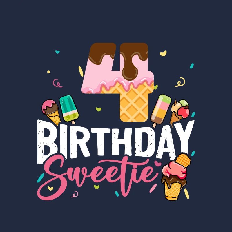 Crème glacée 4 ans B-Day Crème glacée 4e anniversaire