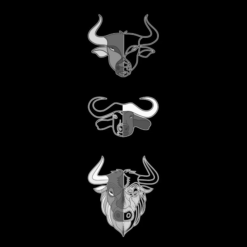 3 Empreinte de motif de tête d’animal bovin
