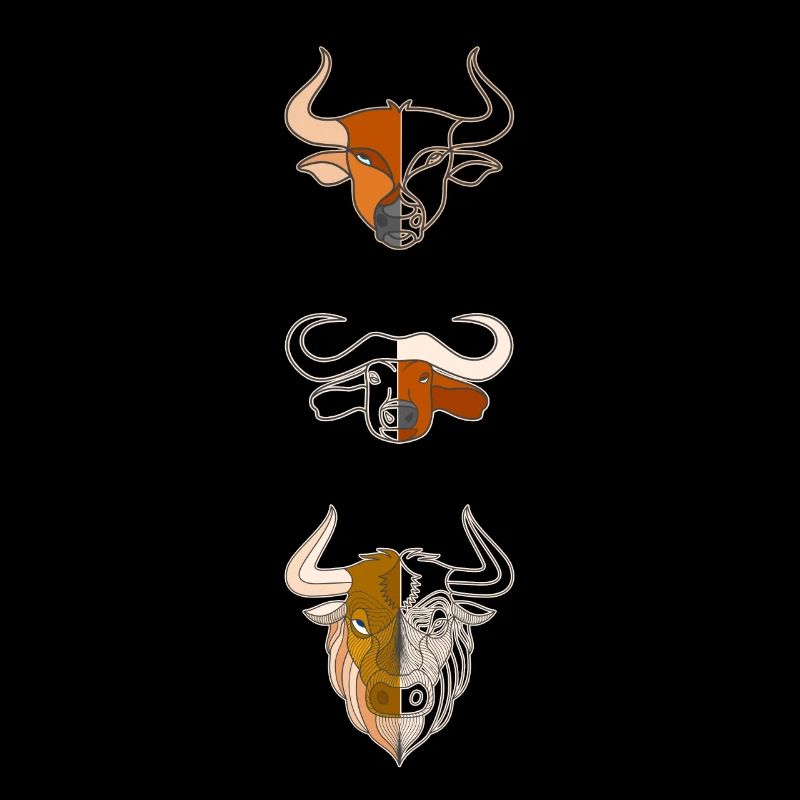 3 Empreinte de motif de tête d’animal bovin