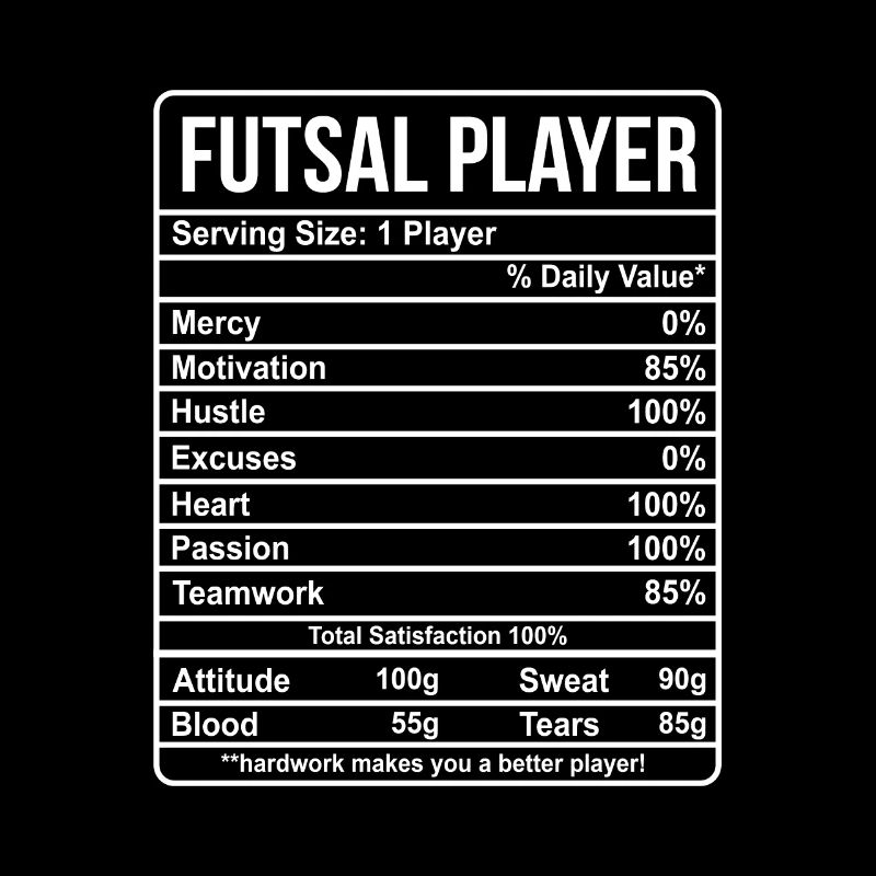 Futsal Player Serving Size 1 Player Indoor Soccer