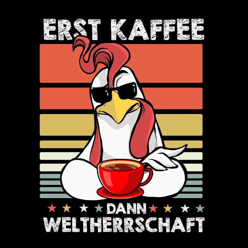 Hahn Gockel Sonnenbrille Kaffee