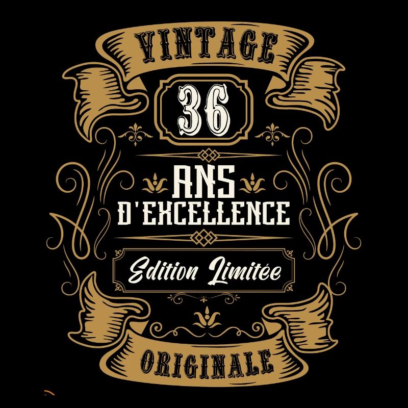 Vintage 36 ans, Idée cadeau d'anniversaire 36 ans.