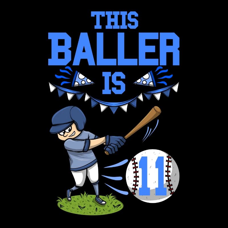 Baseball Player Baller Is 11 Birthday Baseball