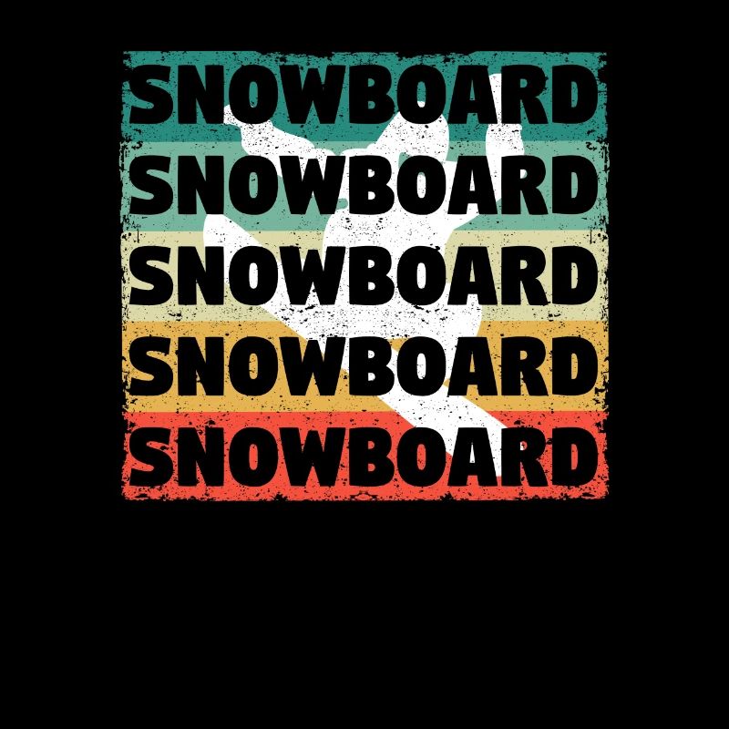 Snowboard Retro Vintage Snowboarding Silhouette