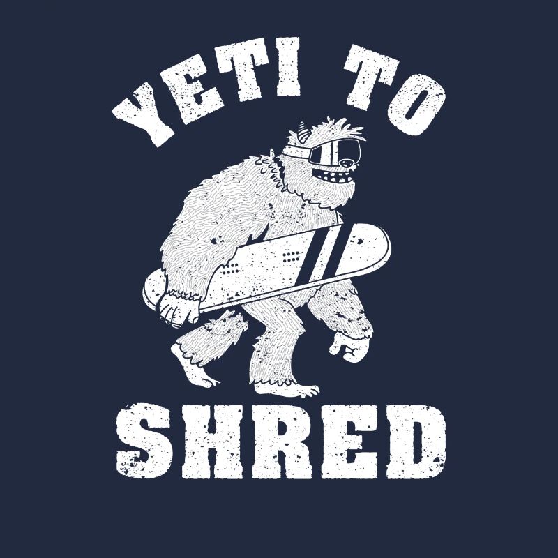 Yeti Shred Snowboard Sasquatch Funny Snow