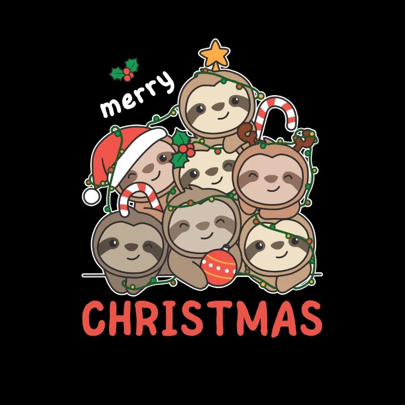 Sloth Christmas Tree Merry Christmas