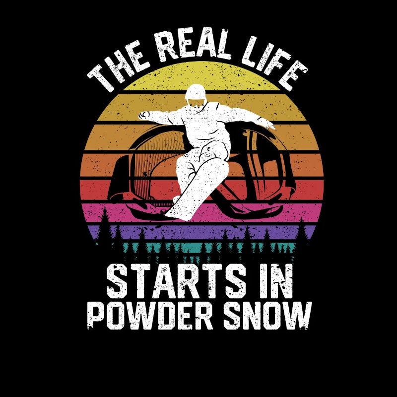 Das wahre Leben beginnt im Pulverschnee Snowboard