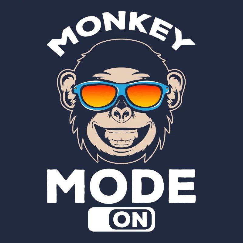 Chimpanzee Orangutan Monkey Mode On - Funny Monkey