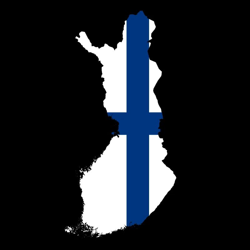 Forme du contour du pays du drapeau de la Finlande