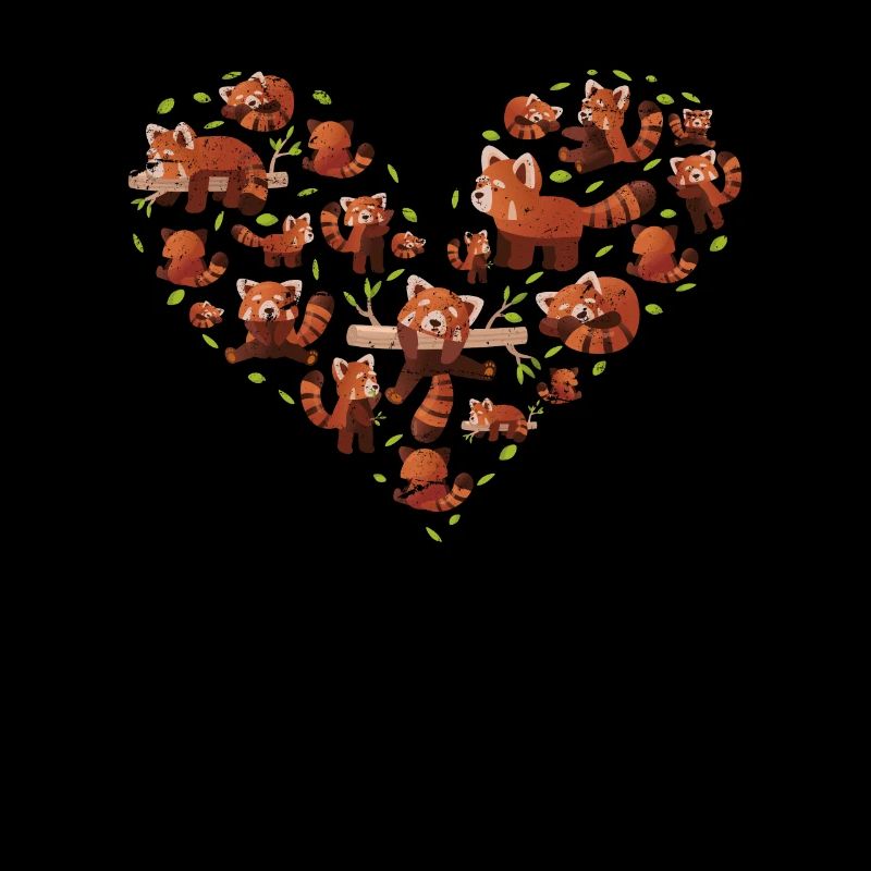 Coeur Mignon Panda Rouge Amour Zoologiste Drôle Panda Lo