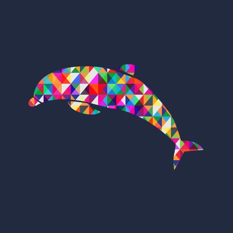 Delfin Mosaik Bunt