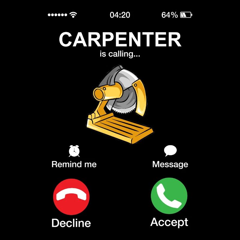 Carpenter appelle le jeu de mots drôle de bricoleur de menuisier