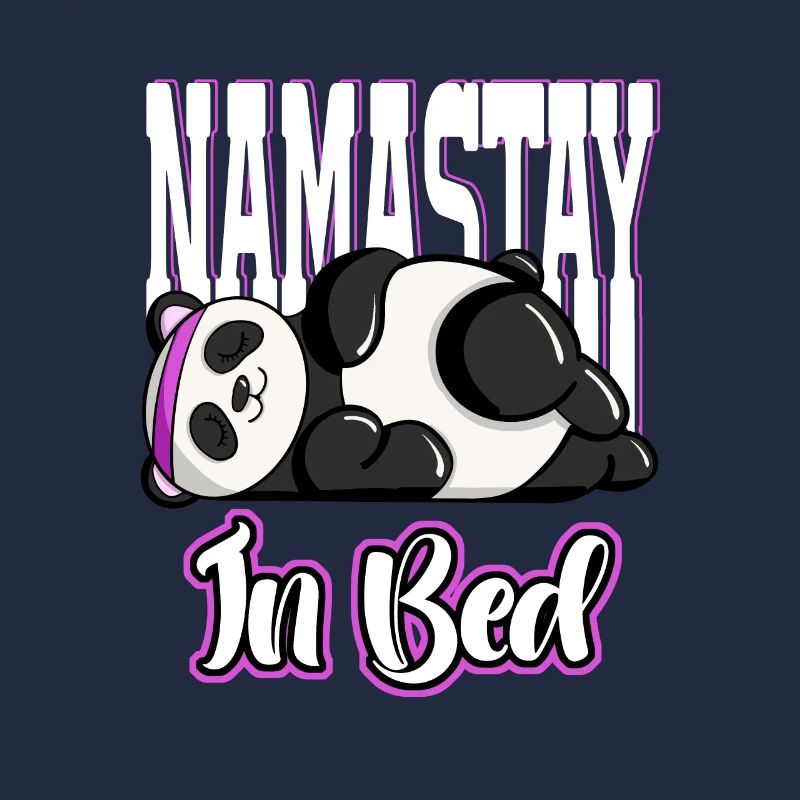 Tired Namaste in Bed Panda Lazy Artwork