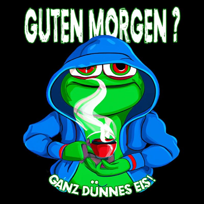 Ganz Dünnes Eis Morgenmuffel Frosch Kaffee