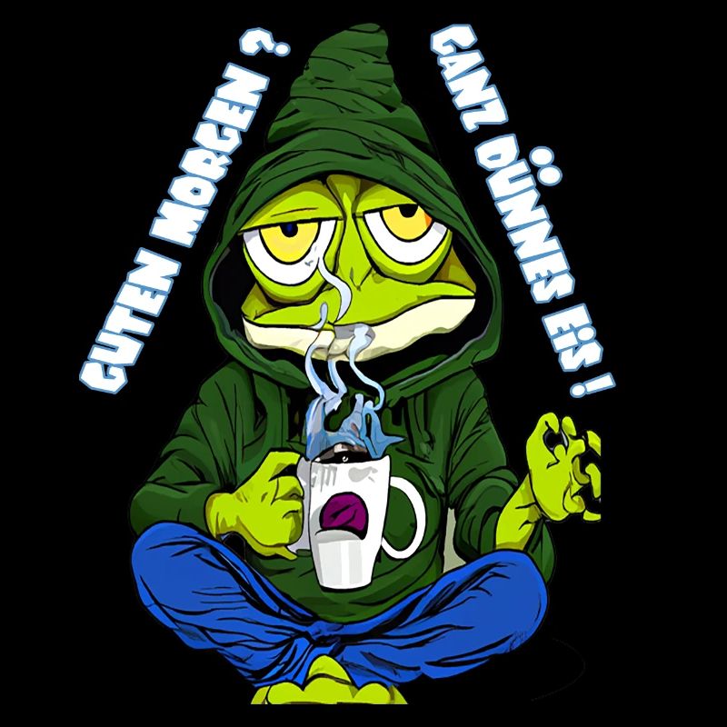 Very thin ice cream Morning grouch frog coffee