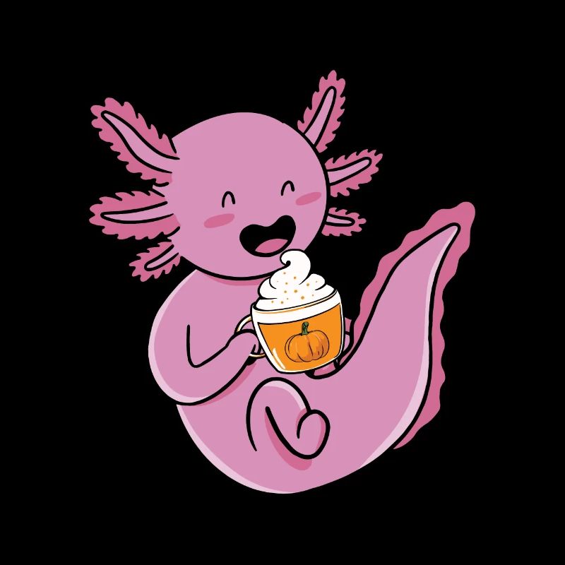 Axolotl Coffee Lover Pumpkin Spice Latte Axolotl