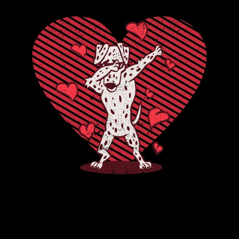 Dabbing Cœur Dalmatien Dab Danse de la Saint-Valentin