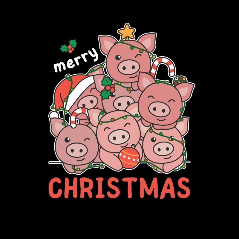 Cochon Arbre de Noël Joyeux Noël