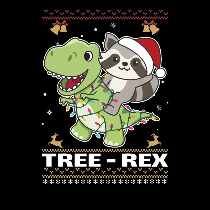 Merry Christmas ugly christmas raccoon Tree Rex
