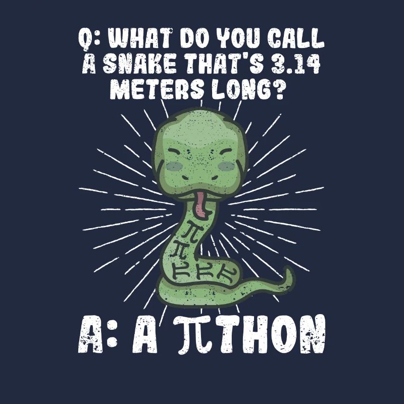 Python Schlange Pithon Pi Tag Symbol lustig Mathe