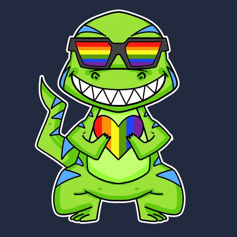 LGBT Tier Dinosaurier Regenbogen Herz