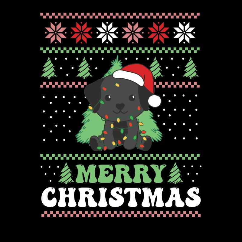 Joyeux Noël rétro moche Noël Labrador
