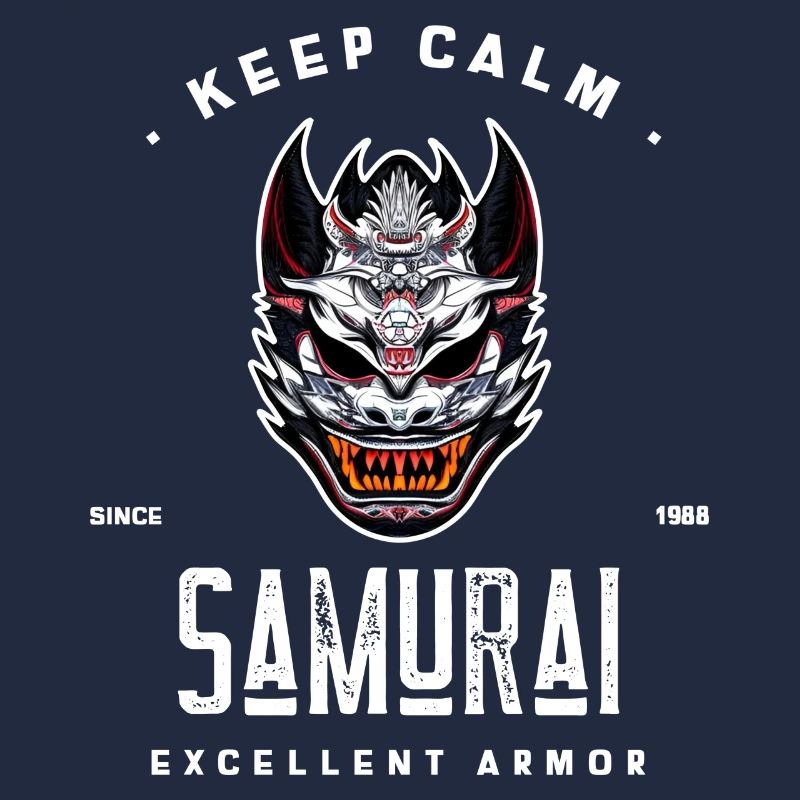 keep calm samurai since 1988 excellent armor