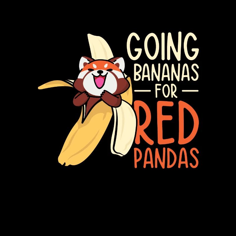 Mignon animal panda rouge banane fruit faune