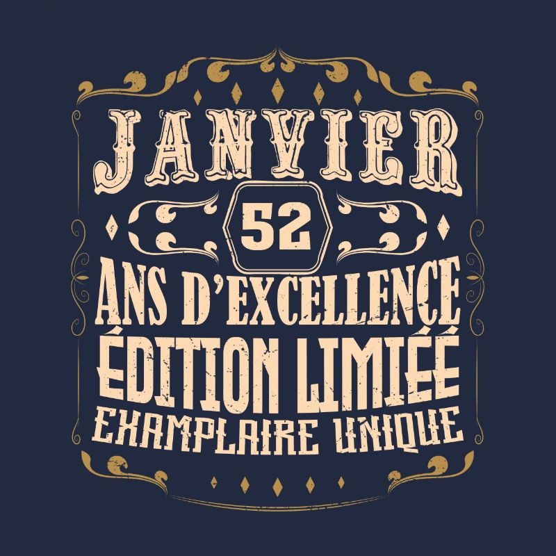 Vintage Janvier 52 ans. anniversaire janvier.