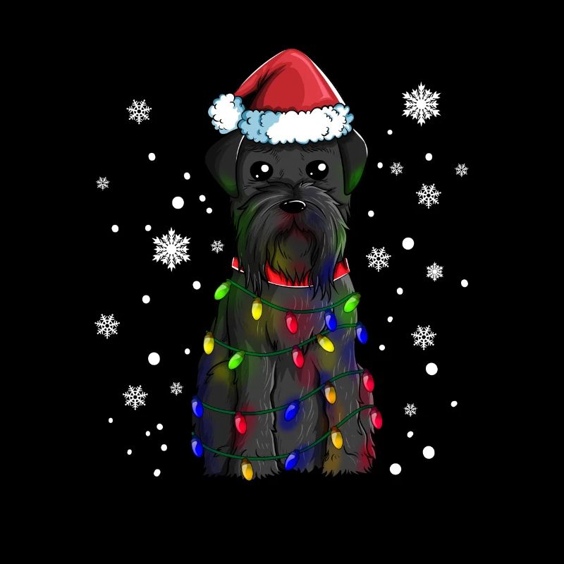 Schnauzer schnauzer géant avec chapeau de Noël