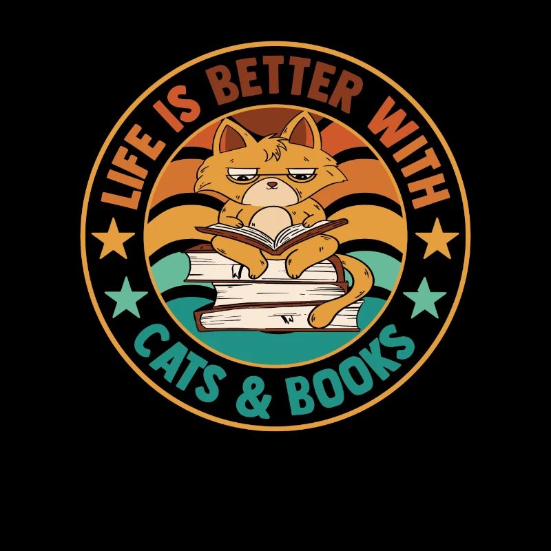 Buch Bücher studieren Katze mag und liebt Bücher.