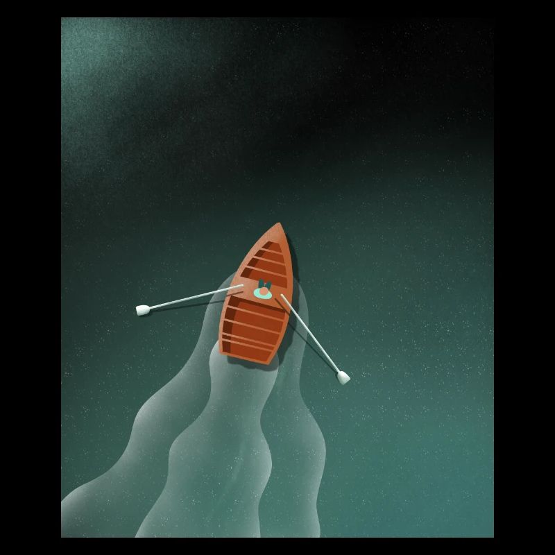 Bateau à rames sur le lac