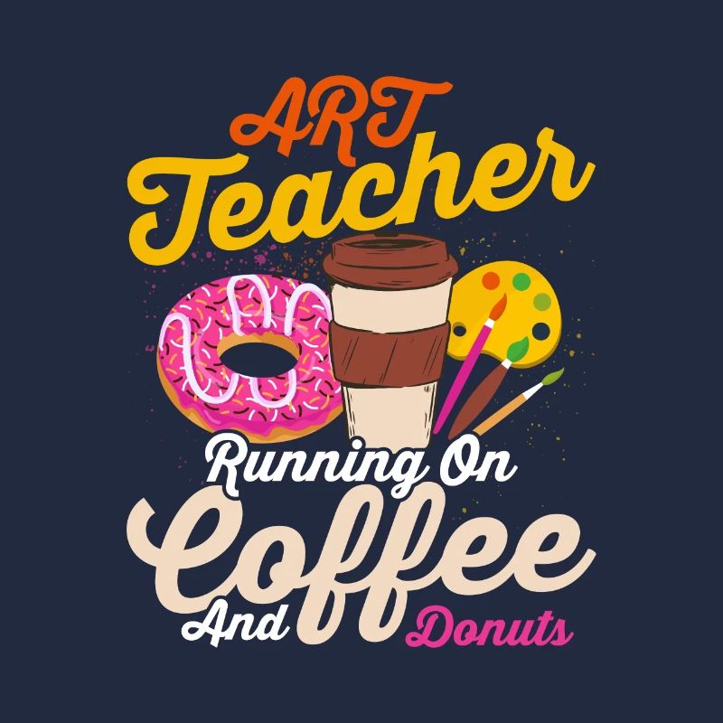 Un professeur d’art en cours d’exécution sur l’éducation au café et aux beignets