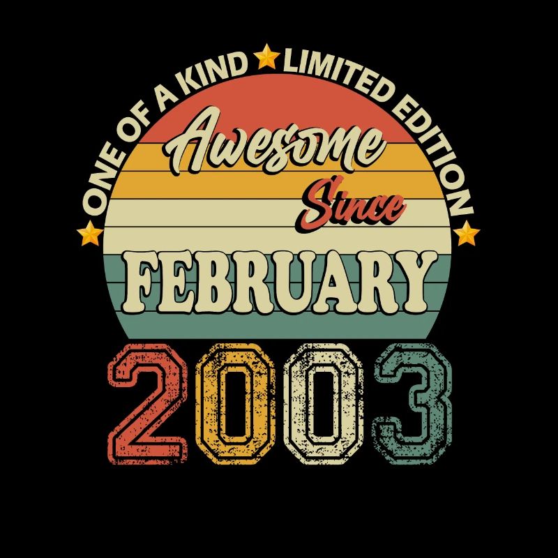 Février 2003 Année Anniversaire Retro Cadeau